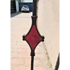 Kovácsoltvas korlát üvegmintás, szélesség (faltól - oszlop középig): kb. 109cmmagasság: kb. 101cm