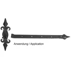 Kovácsolt forgáspont 15.200 és 15.201 ajtópántokhoz, masszív, festetlen (064/B)