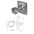 Kapu zsanér, állítható, csavarozható talppal (057/B)