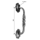 Kép 2/2 - Kovácsoltvas ajtófogantyú, kovácsolt, festetlen (660/E)