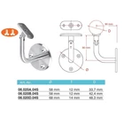 Rozsdamentes csuklós kapaszkodó konzol csőhöz (AISI 304 - V2A), többféle méretben
