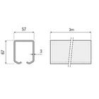 Kép 2/2 - Úszókapu sínpálya S típus 57x67x3mm, 3 méter, tűzihorganyzott / Függőkapu sínpálya Ø55mm görgőkhöz