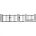 VELENCE kovácsoltvas nagy-és kiskapu, kerítésmező