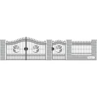 HÉVÍZ kovácsoltvas nagy-és kiskapu, kerítésmező