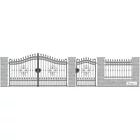 VISEGRÁD kovácsoltvas nagy-és kiskapu, kerítésmező
