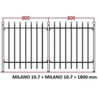 MILANO10 kovácsoltvas kerítésmező standard méretekben gyártva