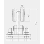 Kép 3/4 - Úszókapu görgő szett (max. 5.0 m / 300 Kg), sínpálya (70x70x4mm) külön rendelhető