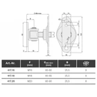 Felső forgáspont csavarozható talppal, állítható
