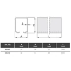 Függőkapu sín, 42mm, 3m (623.42)