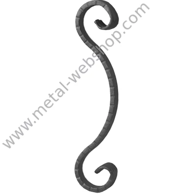 Kovácsolt elem szkálamintás laposacélból (536)