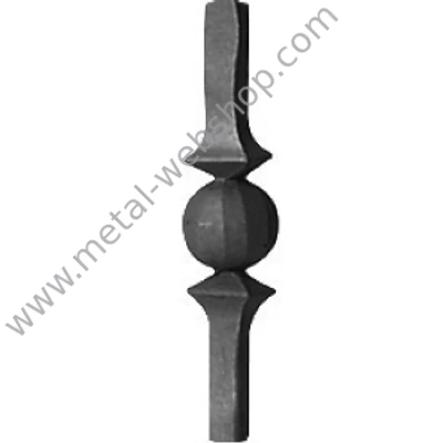 Kovácsolt pálcadísz, 14x14mm négyzetacélhoz (586/A)