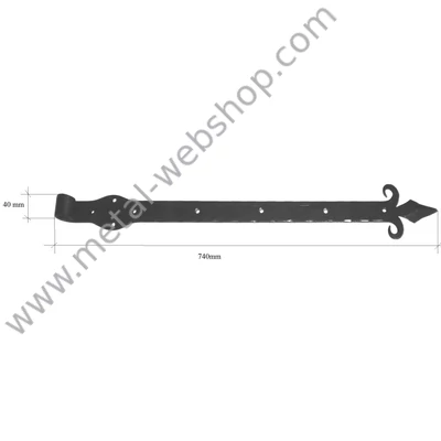 Kovácsolt ajtópánt, masszív, festetlen (064/A)