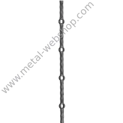 Lyukasztott négyzetacél, mángorolt, 12x12mm, 2m (376)