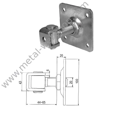 Kapu zsanér, állítható, csavarozható talppal (057/B)