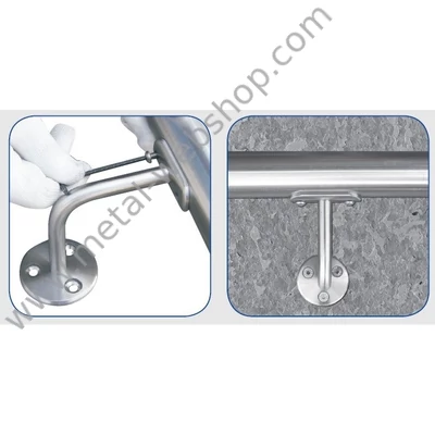 Rozsdamentes csuklós kapaszkodó konzol csőhöz (AISI 304 - V2A), többféle méretben