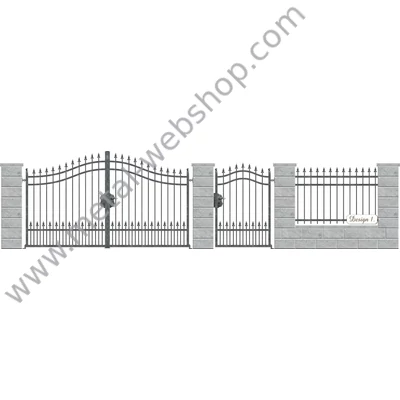 BÜKK kovácsoltvas nagy-és kiskapu, kerítésmező