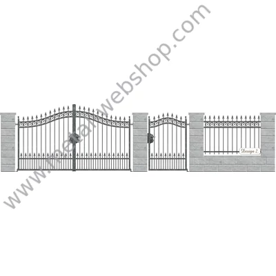 BÜKK kovácsoltvas nagy-és kiskapu, kerítésmező