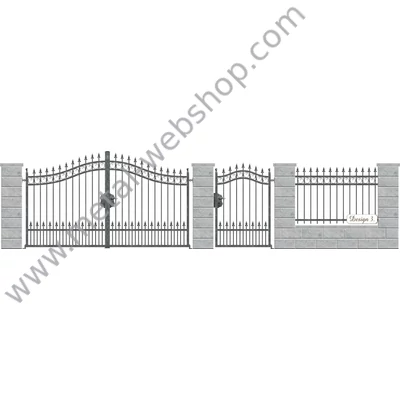 BÜKK kovácsoltvas nagy-és kiskapu, kerítésmező