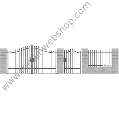 BÜKK kovácsoltvas nagy-és kiskapu, kerítésmező