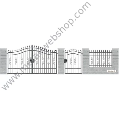 DUNA kovácsoltvas nagy-és kiskapu, kerítésmező
