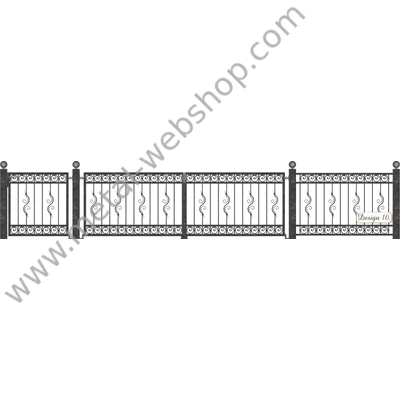 VELENCE kovácsoltvas nagy-és kiskapu, kerítésmező