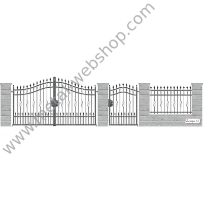 VELENCE kovácsoltvas nagy-és kiskapu, kerítésmező