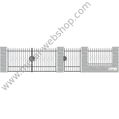 VELENCE kovácsoltvas nagy-és kiskapu, kerítésmező