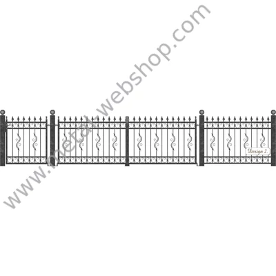 VELENCE kovácsoltvas nagy-és kiskapu, kerítésmező