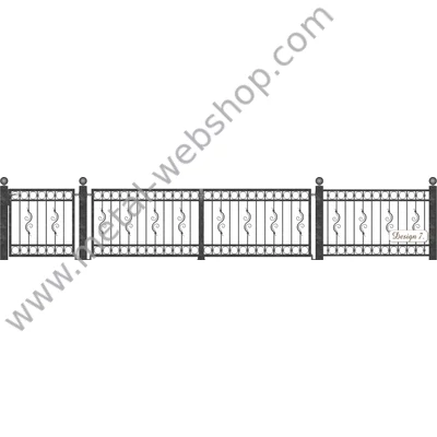 VELENCE kovácsoltvas nagy-és kiskapu, kerítésmező