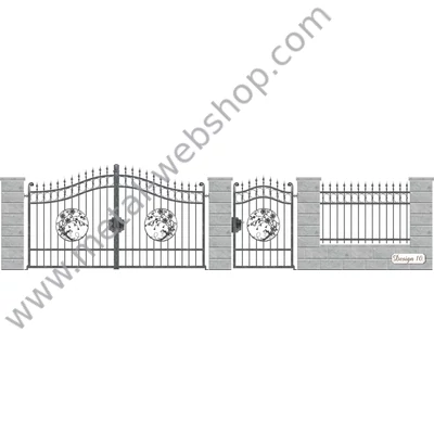 HÉVÍZ kovácsoltvas nagy-és kiskapu, kerítésmező