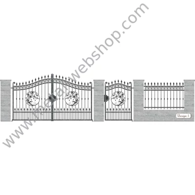 HÉVÍZ kovácsoltvas nagy-és kiskapu, kerítésmező