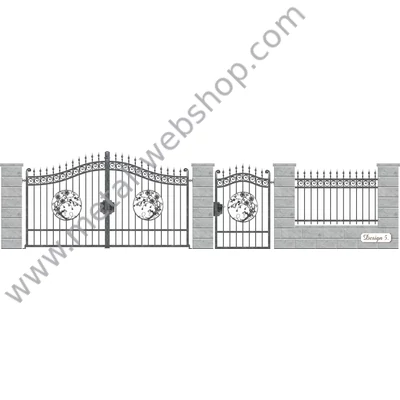 HÉVÍZ kovácsoltvas nagy-és kiskapu, kerítésmező