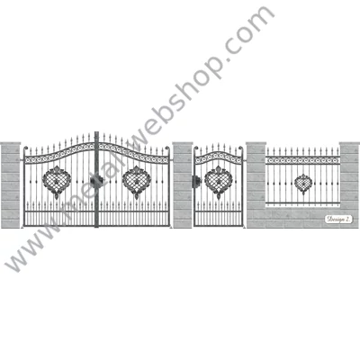 SZÉPASSZONY kovácsoltvas nagy-és kiskapu, kerítésmező