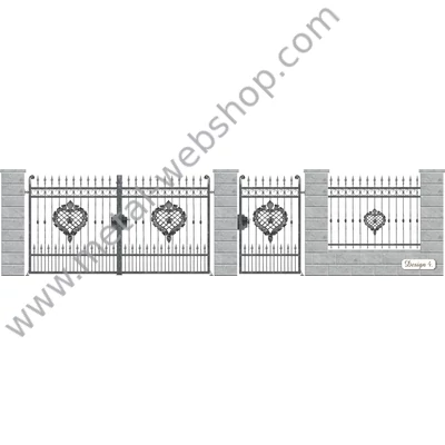 SZÉPASSZONY kovácsoltvas nagy-és kiskapu, kerítésmező