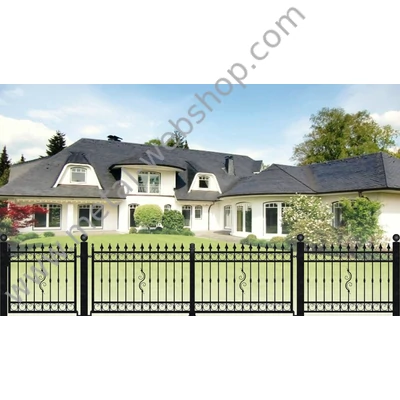 VELENCE kovácsoltvas nagy-és kiskapu, kerítésmező