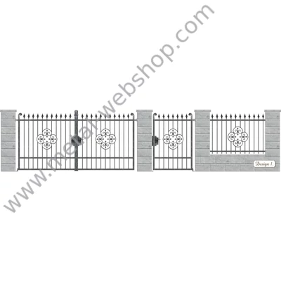 VISEGRÁD kovácsoltvas nagy-és kiskapu, kerítésmező