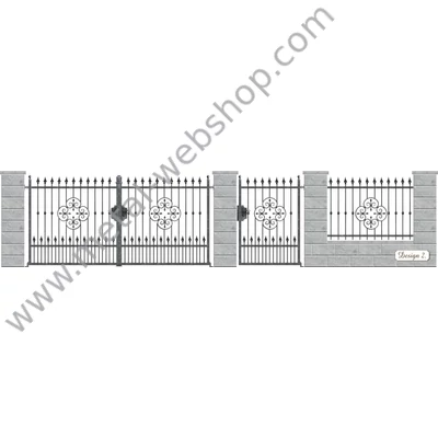 VISEGRÁD kovácsoltvas nagy-és kiskapu, kerítésmező