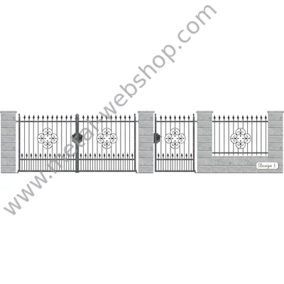 VISEGRÁD kovácsoltvas nagy-és kiskapu, kerítésmező