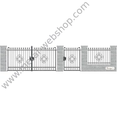 VISEGRÁD kovácsoltvas nagy-és kiskapu, kerítésmező
