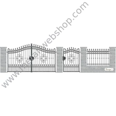 VISEGRÁD kovácsoltvas nagy-és kiskapu, kerítésmező