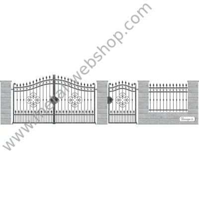 VISEGRÁD kovácsoltvas nagy-és kiskapu, kerítésmező