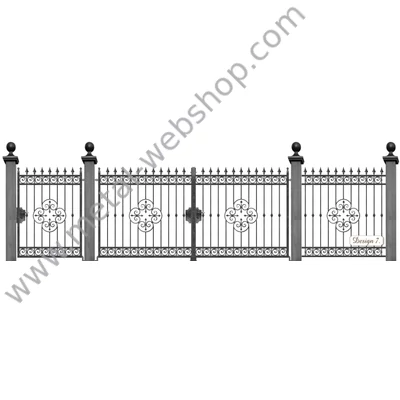 VISEGRÁD kovácsoltvas nagy-és kiskapu, kerítésmező