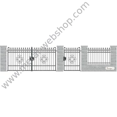 VISEGRÁD kovácsoltvas nagy-és kiskapu, kerítésmező