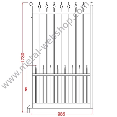 ARGO kovácsoltvas kiskapu standard méretben gyártva