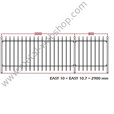 EASY10.7 kovácsoltvas kerítésmező standard méretekben gyártva