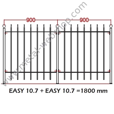 EASY10.7 kovácsoltvas kerítésmező standard méretekben gyártva