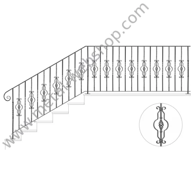 Csavart pálca sima négyzetacélból (138)
