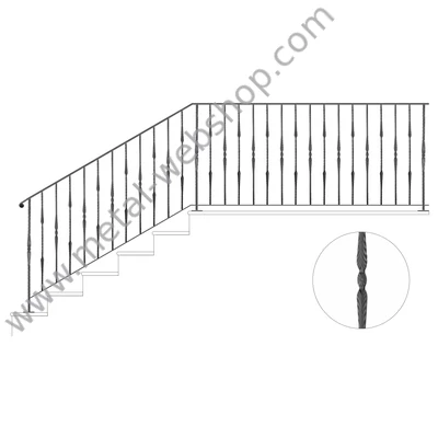 Modern design pálca mángorolt négyzetacélból (041)