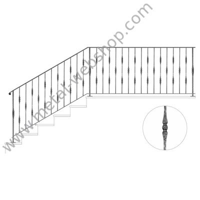 Modern design pálca mángorolt négyzetacélból (148)
