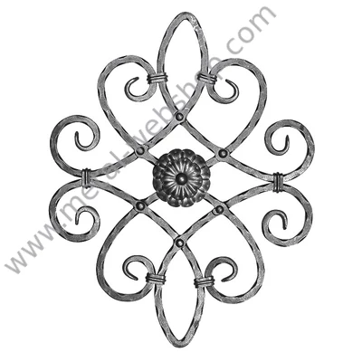 Klasszikus elem, szegecselt, élmángorolt, díszrozetta mindkét oldalon (016)